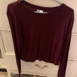 Burgundy cropped tee